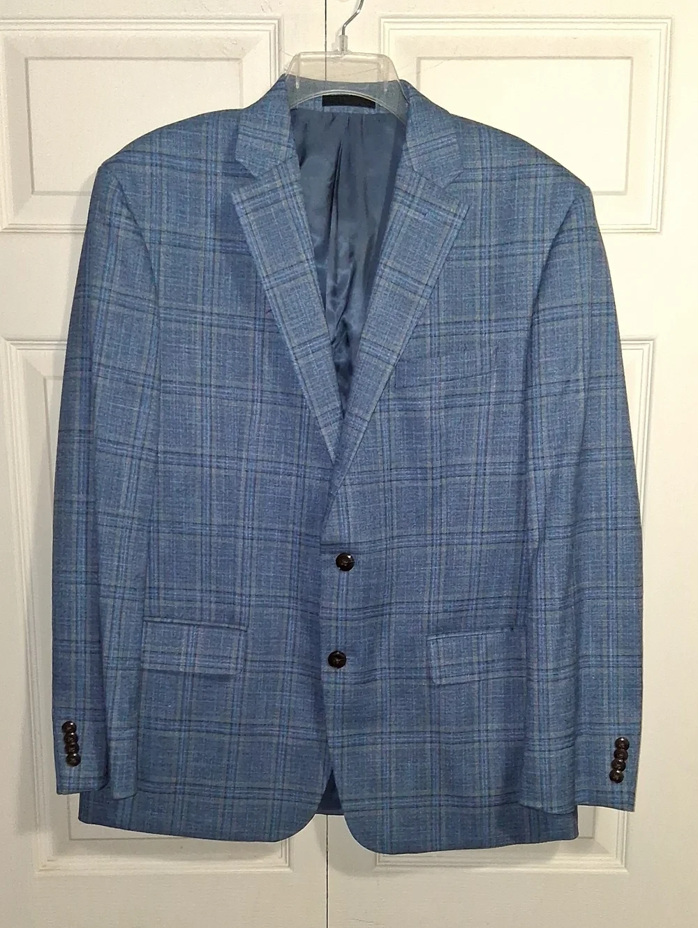 Michael Kors Classic Fit Plaid Sport Coat - Blue - 42R